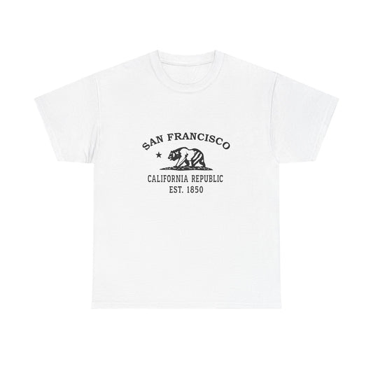 San Francisco California Vintage Retro Unisex Heavy Cotton Tee - Black Logo