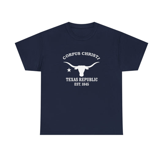 Corpus Christi Texas Vintage Retro Unisex Heavy Cotton Tee - White Logo