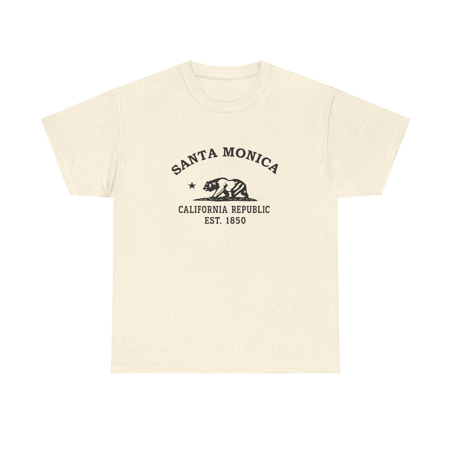 Santa Monica California Vintage Retro Unisex Heavy Cotton Tee - Black Logo