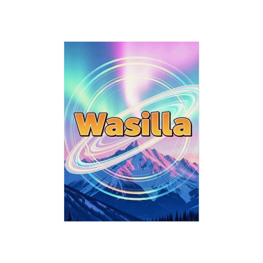 Wasilla Alaska Vintage Style Giclée Print Art Series Poster, 24" x 32" (Vertical)