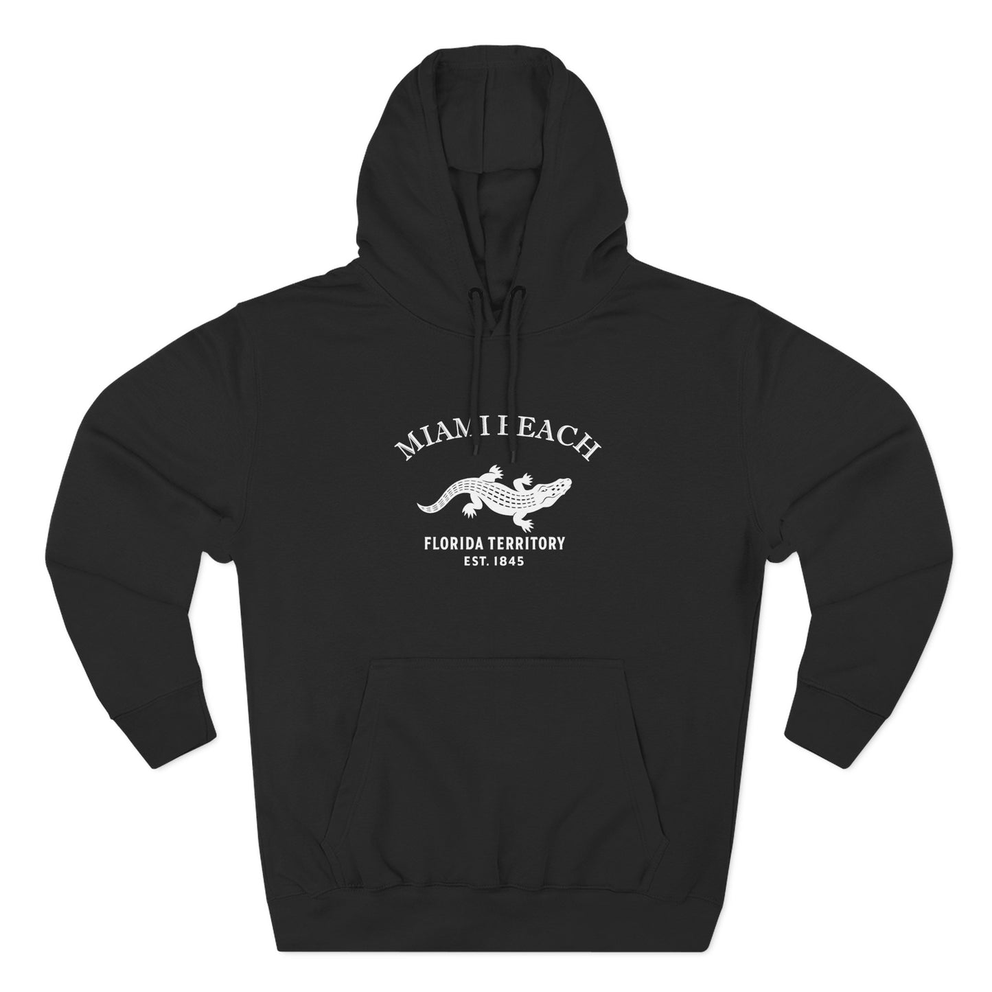 Miami Beach Florida Vintage Retro Unisex Heavy Cotton Hoodie - White Logo