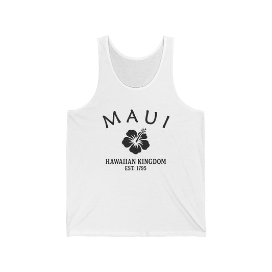 Maui Hawaii Unisex Cotton Jersey Tank Top - Black Logo