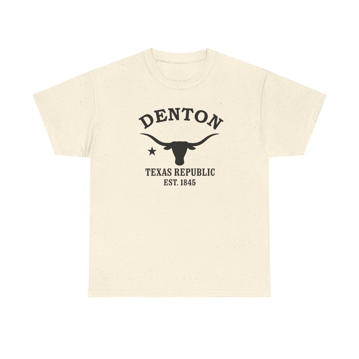 Denton Texas Vintage Retro Unisex Heavy Cotton Tee - Black Logo