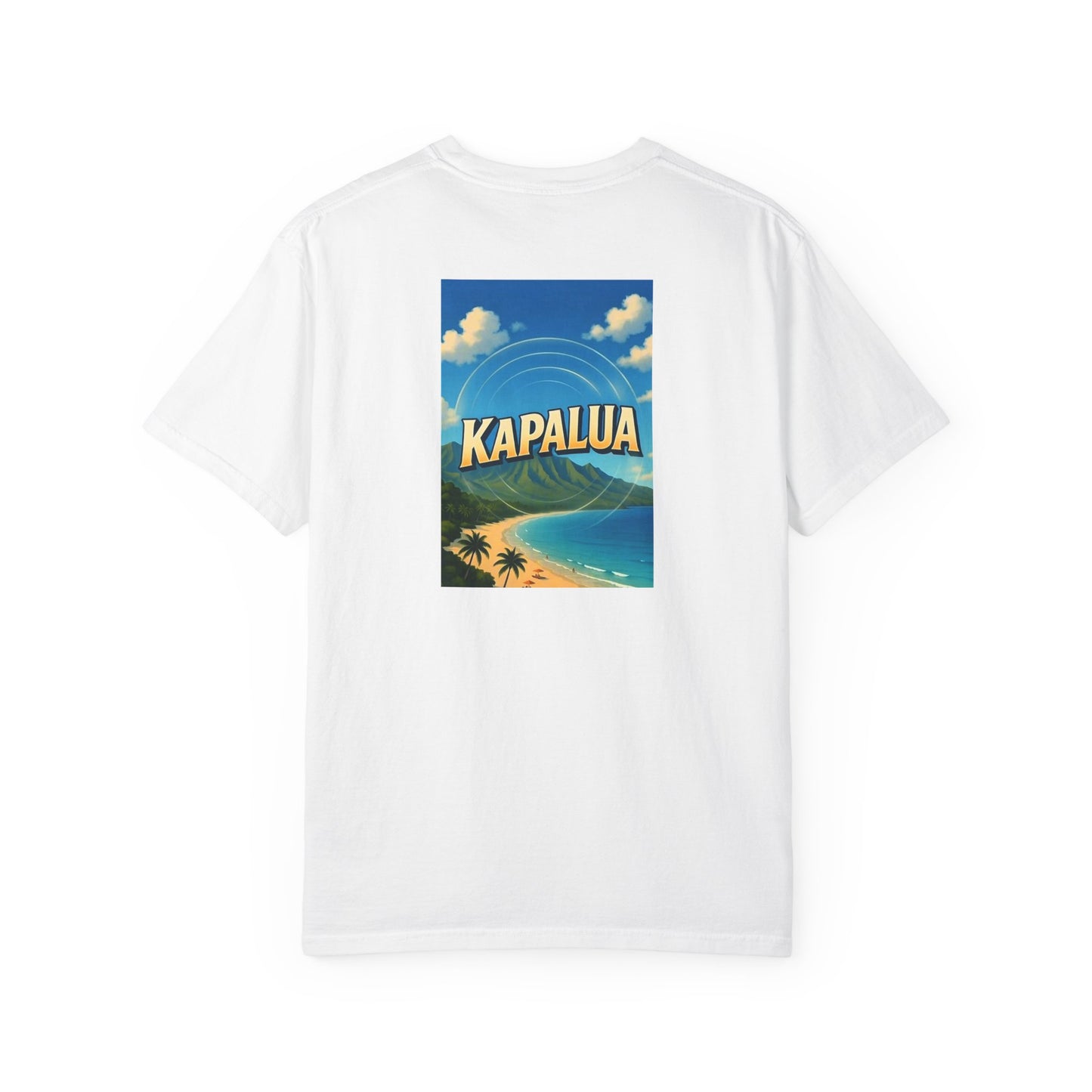 Kapalua Hawaii Vintage Retro Back Printed Art Series Cotton Tee - Black Logo