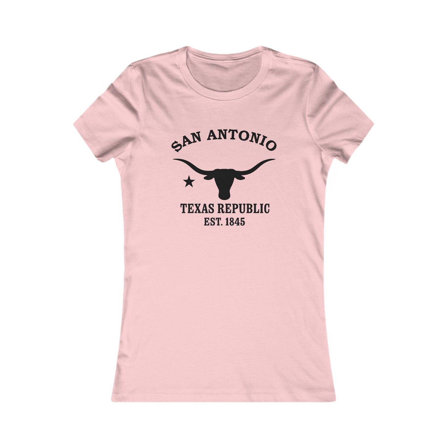 San Antonio Texas Ringspun Cotten Fitted Vintage Retro Womens Tee - Black Logo