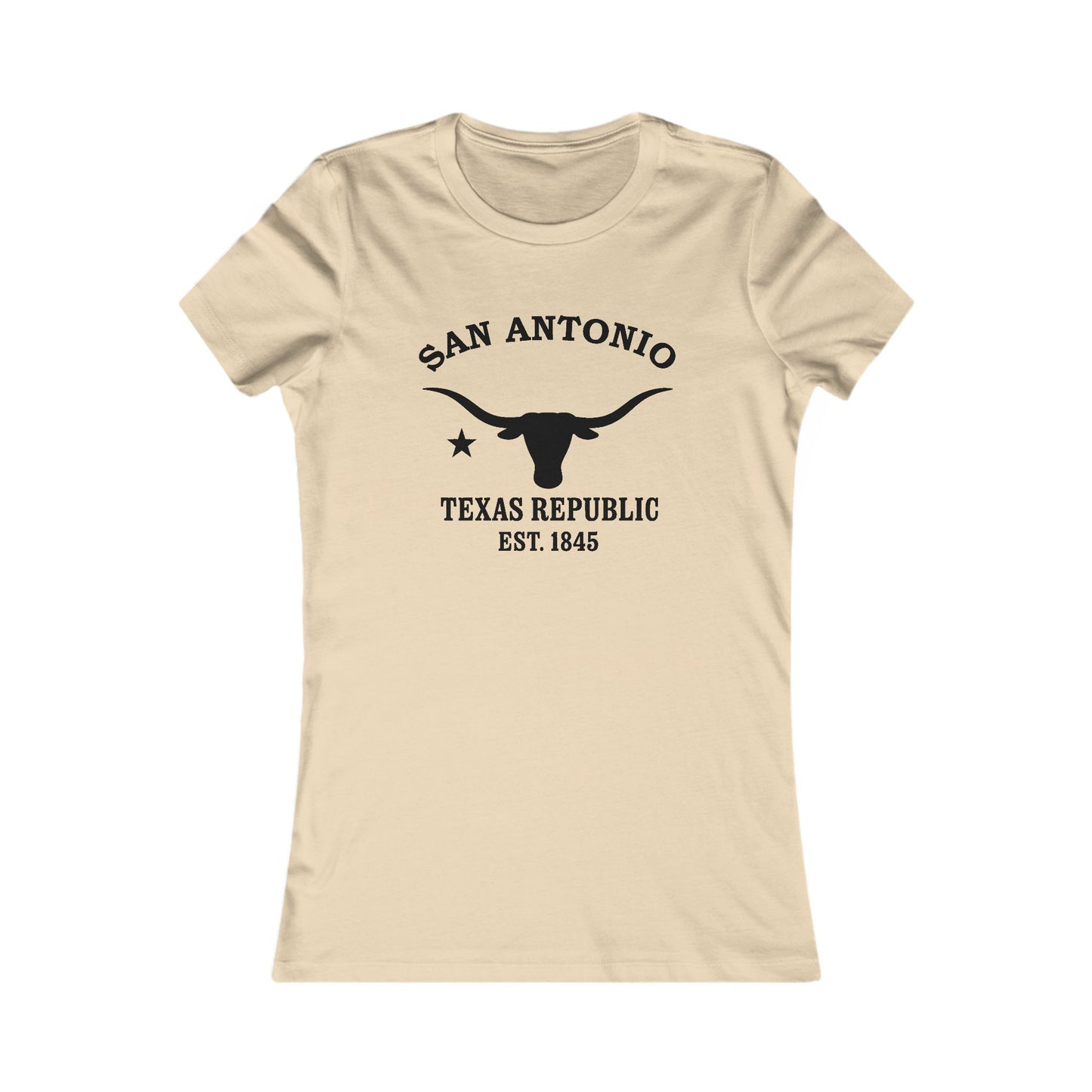 San Antonio Texas Ringspun Cotten Fitted Vintage Retro Womens Tee - Black Logo