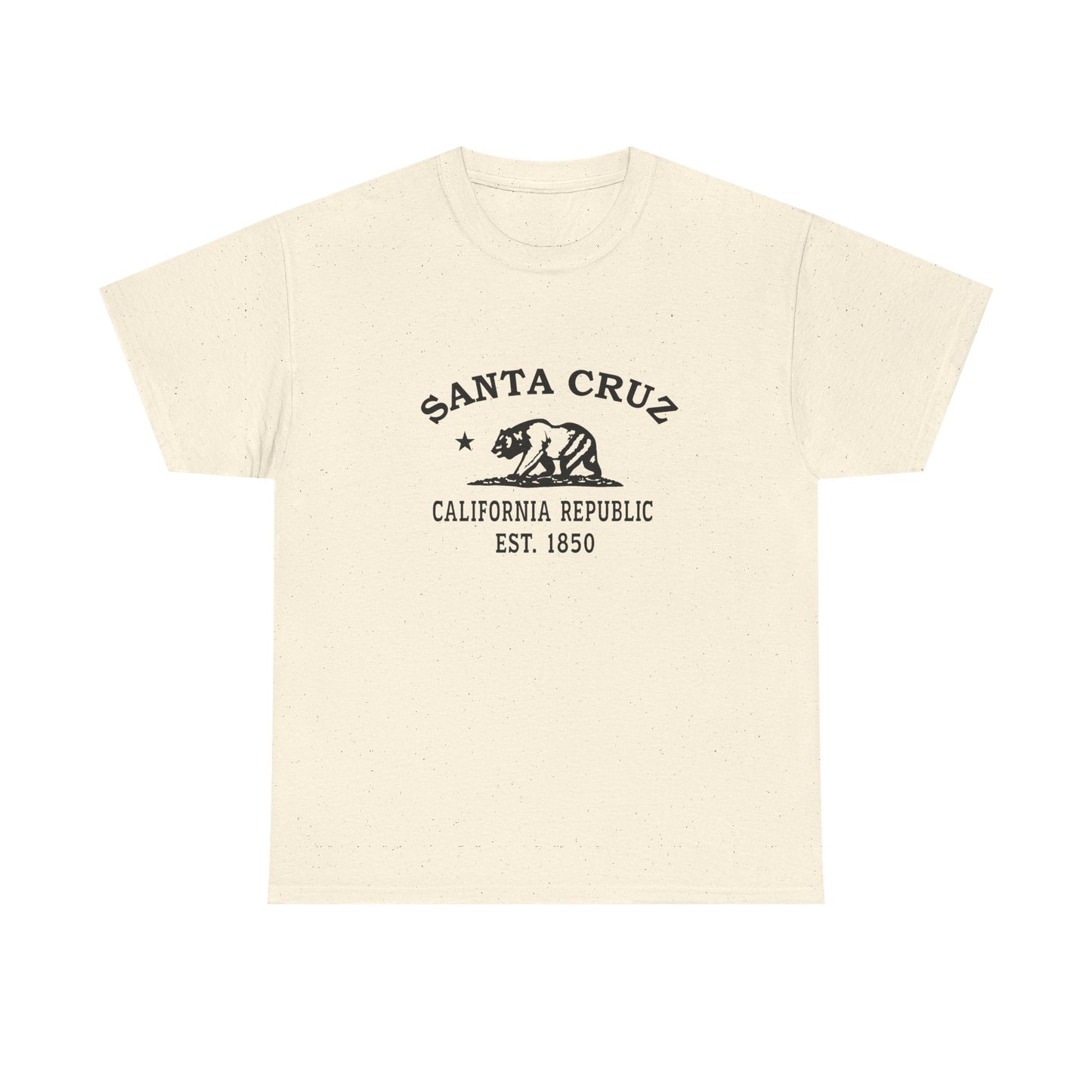 Santa Cruz California Vintage Retro Unisex Heavy Cotton Tee - Black Logo