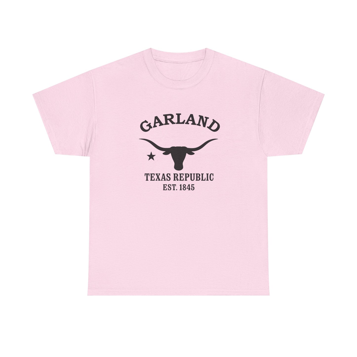 Garland Texas Vintage Retro Unisex Heavy Cotton Tee - Black Logo