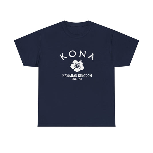 Kona Hawaii Vintage Retro Unisex Heavy Cotton Tee - White Logo