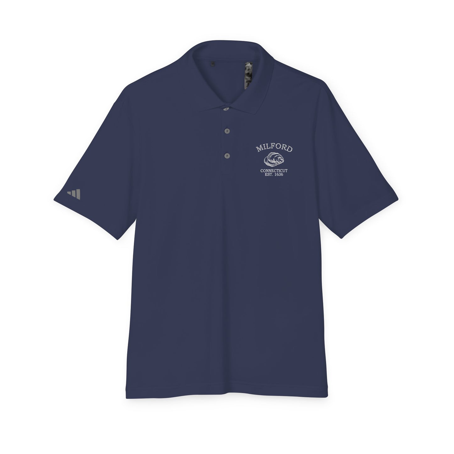 Milford Connecticut Embroidered Vintage Retro Performance Polo Shirt - White Logo