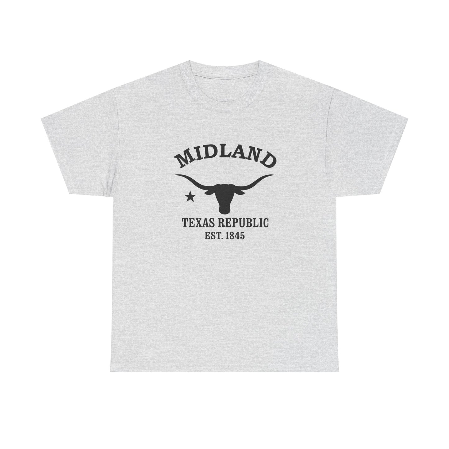 Midland Texas Vintage Retro Unisex Heavy Cotton Tee - Black Logo