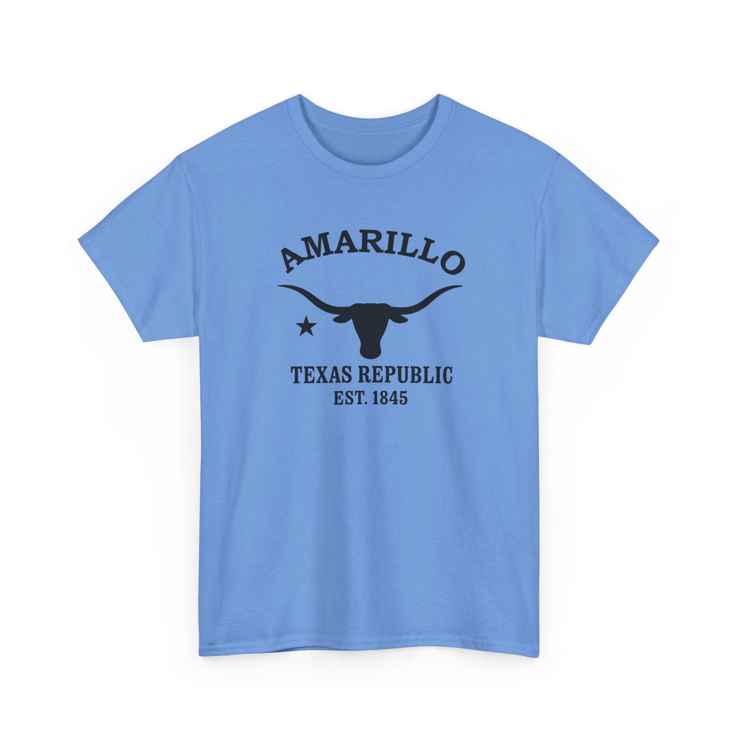 Amarillo Texas Vintage Retro Unisex Heavy Cotton Tee - Black Logo