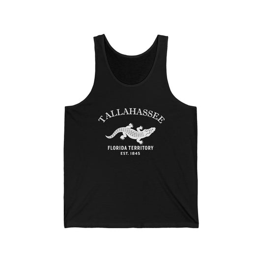 Tallahassee Florida Unisex Cotton Jersey Tank Top - White Logo