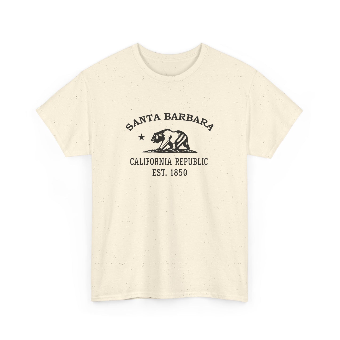 Santa Barbara California Vintage Retro Unisex Heavy Cotton Tee - Black Logo