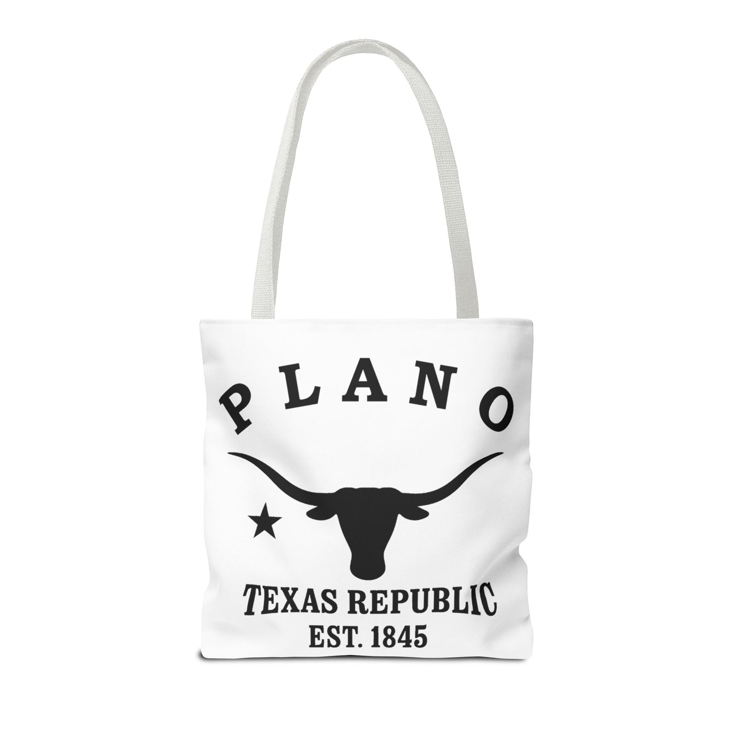 Plano Texas Vintage Retro Light Canvas Tote - Black Logo