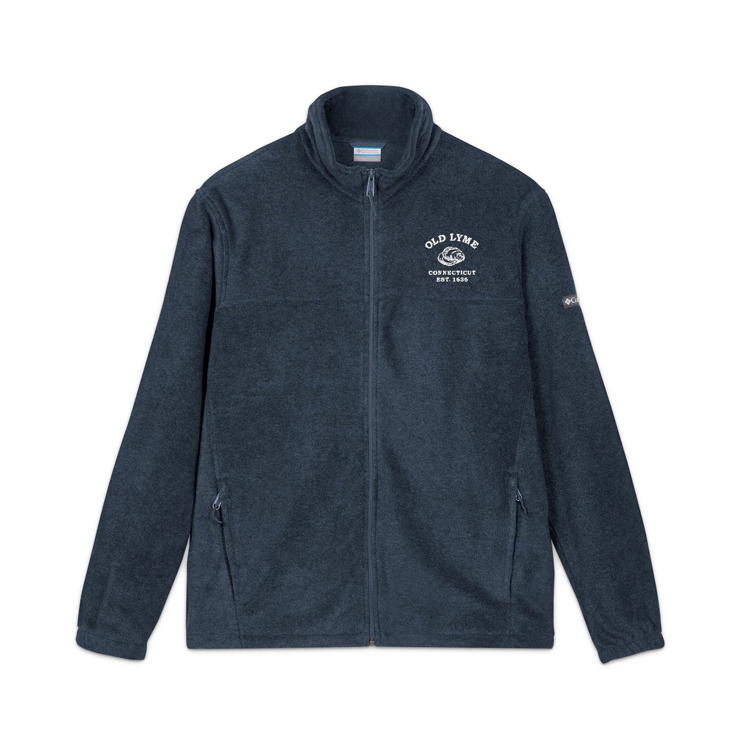 Old Lyme Connecticut Vintage Retro Unisex Embroidered Fleece Jacket - White Logo