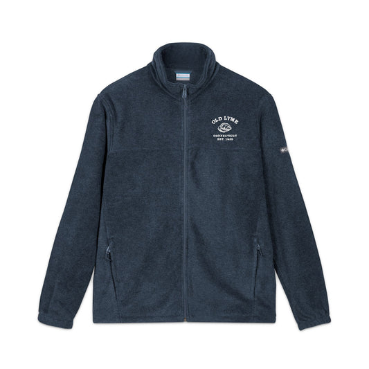 Old Lyme Connecticut Vintage Retro Unisex Embroidered Fleece Jacket - White Logo