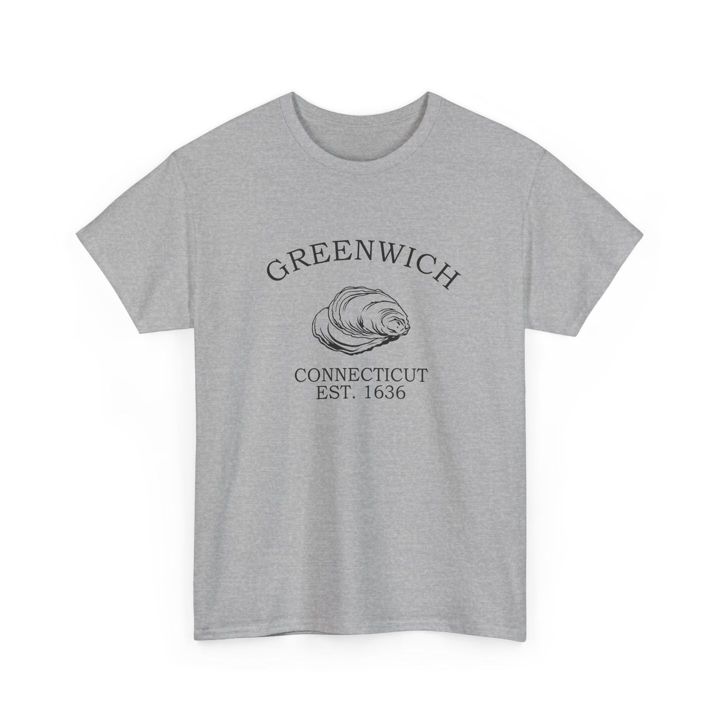 Greenwich Connecticut Vintage Retro Unisex Heavy Cotton Tee - Black Logo