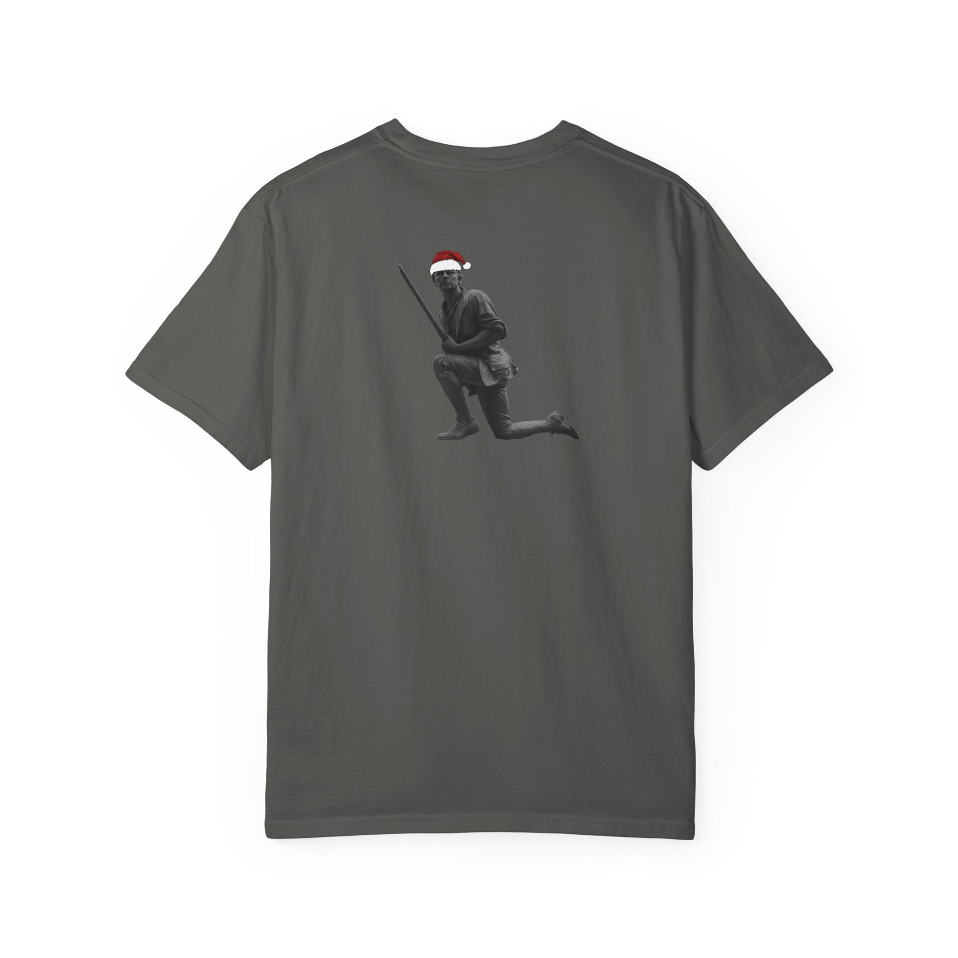 Rowayton Connecticut Vintage Retro Minuteman Holiday Cotton Tee - Black Logo - Bay