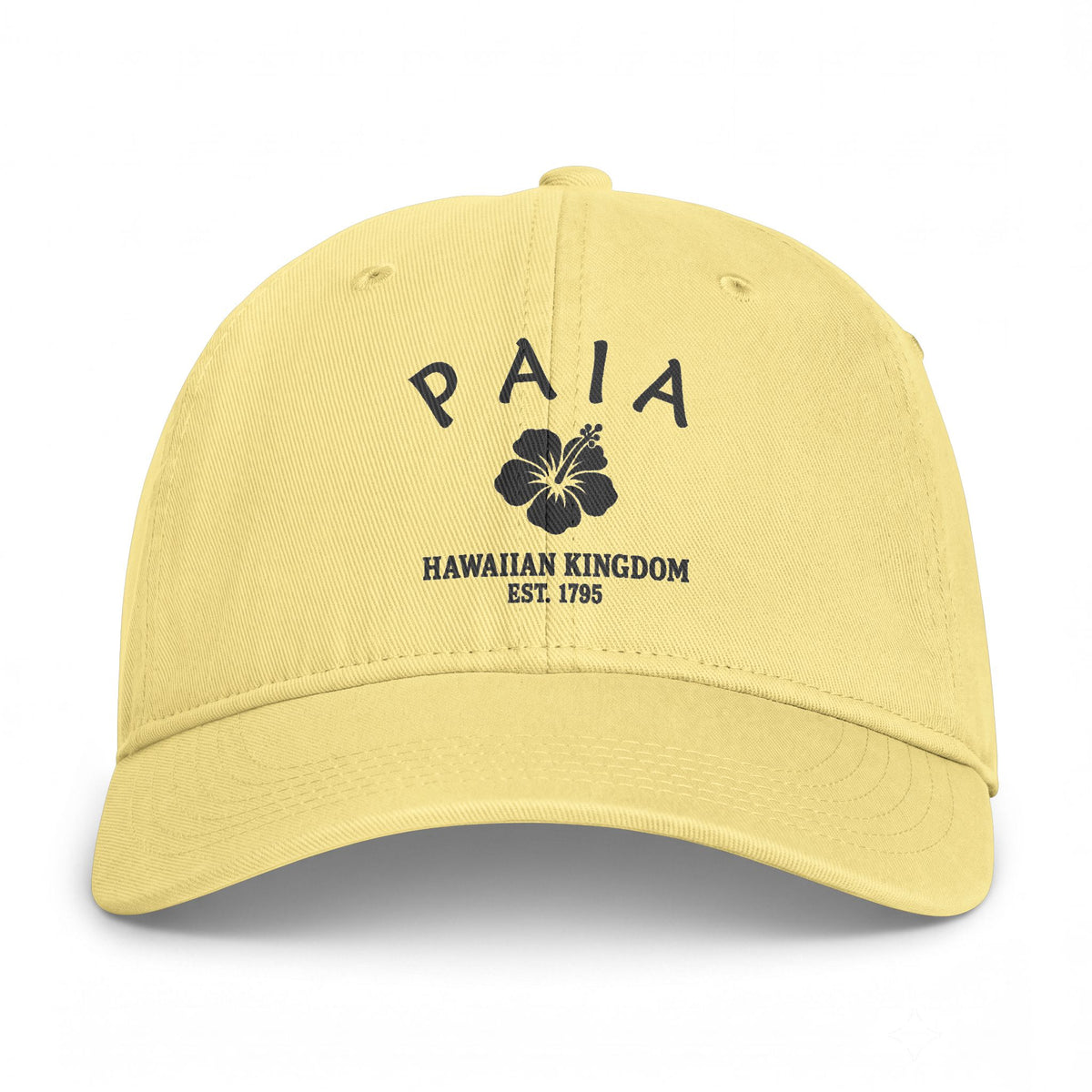Paia Hawaii Distressed Cotton Cap - Charcoal Print Logo
