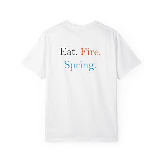 Eat Fire Spring Front & Rear Print Art Series Cotton Tee - Text Logo