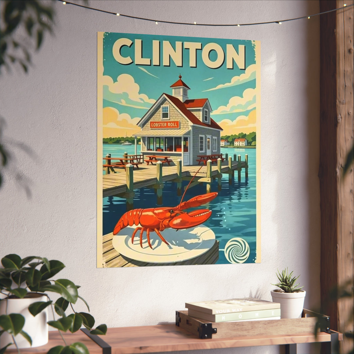 Clinton Poster Clinton Connecticut Vintage Retro Giclée Print Art Series Poster