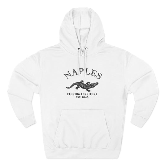 Naples Florida Vintage Retro Unisex Heavy Cotton Hoodie - Black Logo