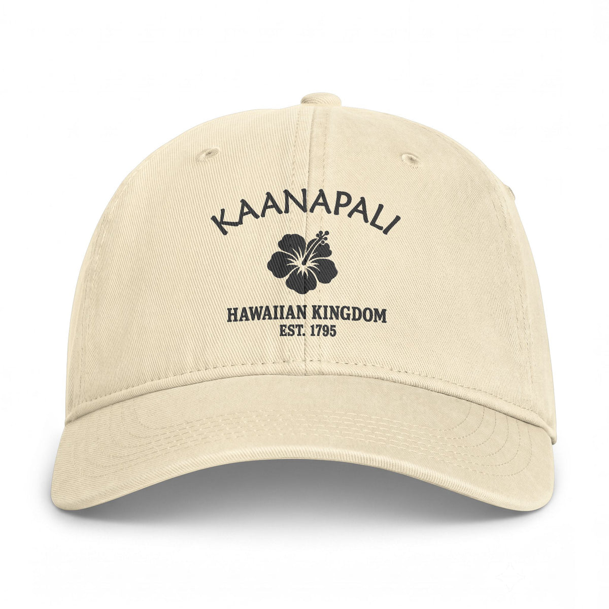 Kaanapali Hawaii Distressed Cotton Cap - Charcoal Print Logo