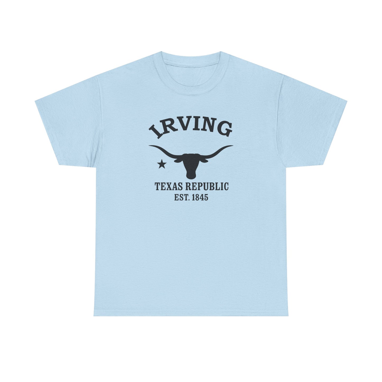 Irving Texas Vintage Retro Unisex Heavy Cotton Tee - Black Logo