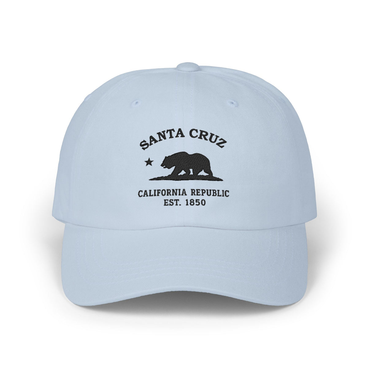Santa Cruz California Vintage Retro Embroidered Cotton Cap - Black Logo