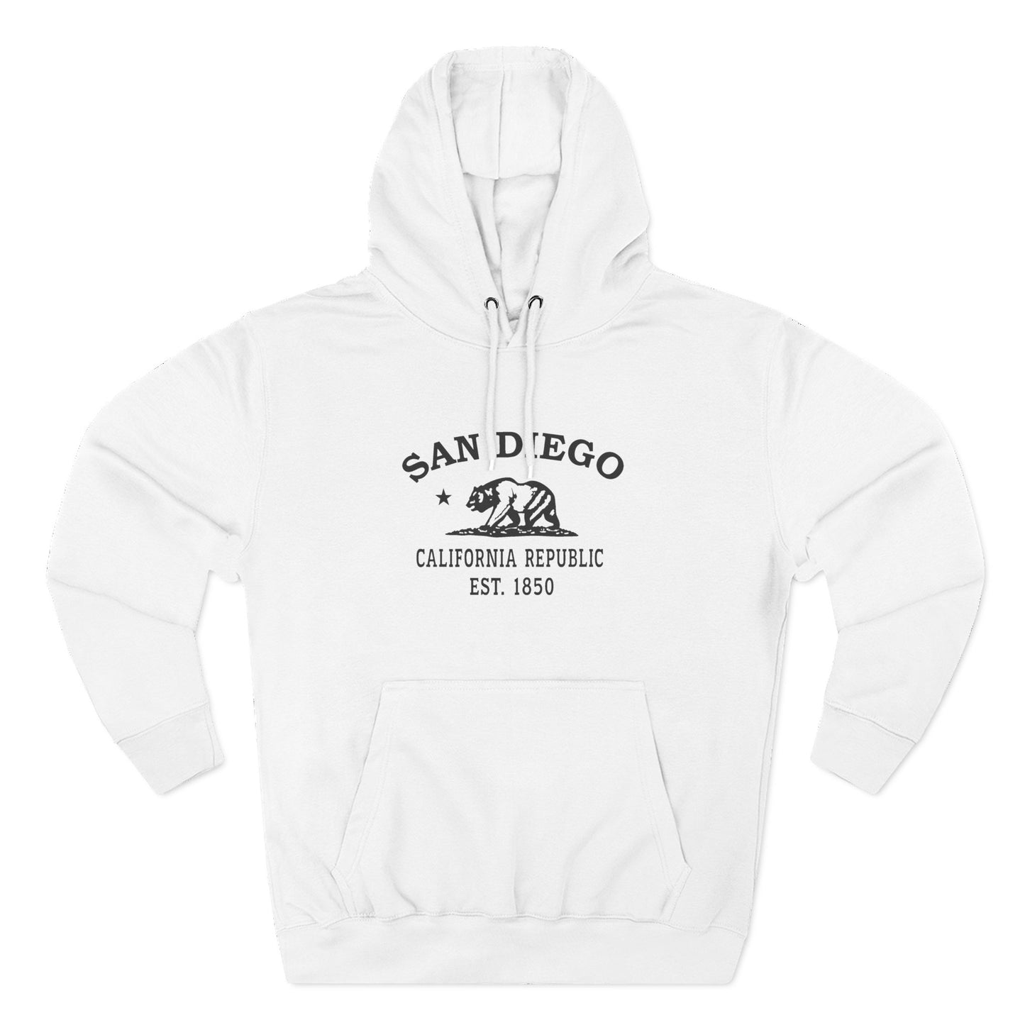 San Diego California Vintage Retro Unisex Heavy Cotton Hoodie - Black Logo