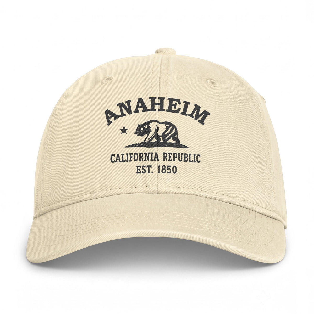 Anaheim California Distressed Cotton Cap - Charcoal Print Logo