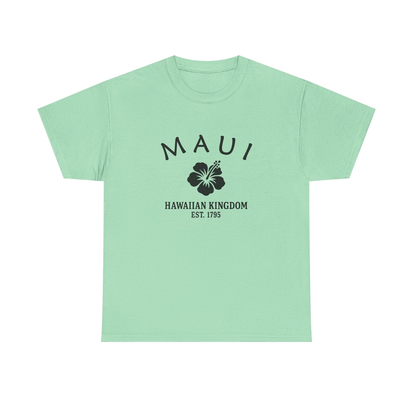 Maui Hawaii Vintage Retro Unisex Heavy Cotton Tee - Black Logo