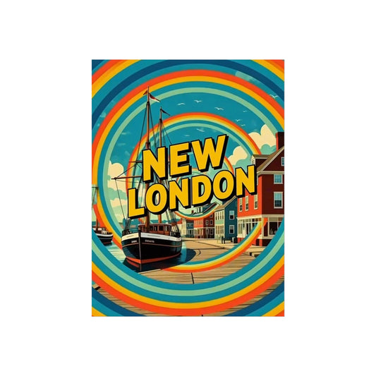New London Connecticut Vintage Retro Giclée Print Art Series Poster