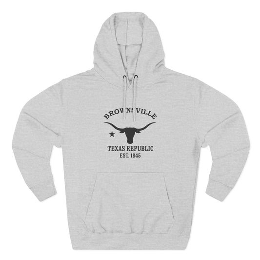 Brownsville Texas Vintage Retro Unisex Heavy Cotton Hoodie - Black Logo