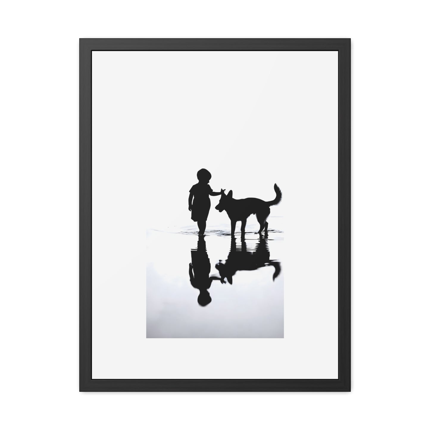 Boy and Hound Portrait - Tide & Light Series Framed Poster