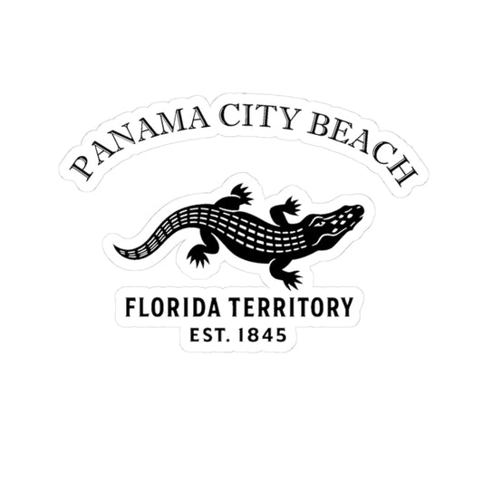 Panama City Beach Florida Vintage Retro Vinyl Sticker - Black Logo