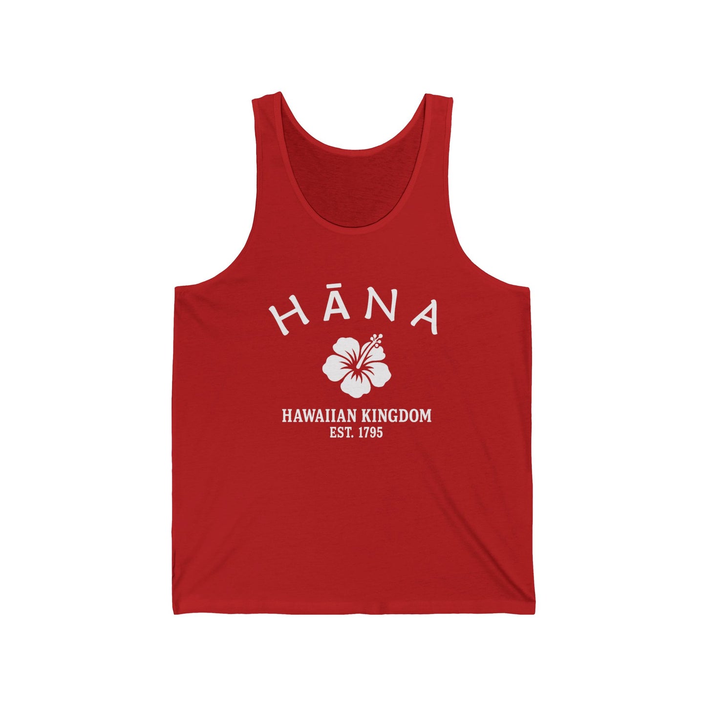 Hana Hawaii Vintage Retro Unisex Cotton Jersey Tank Top - White Logo