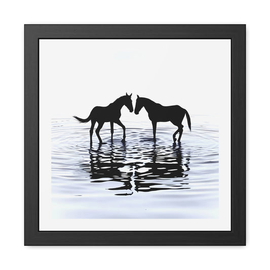 Nuzzle in Shallow Water - Tide & Light Series Framed Poster