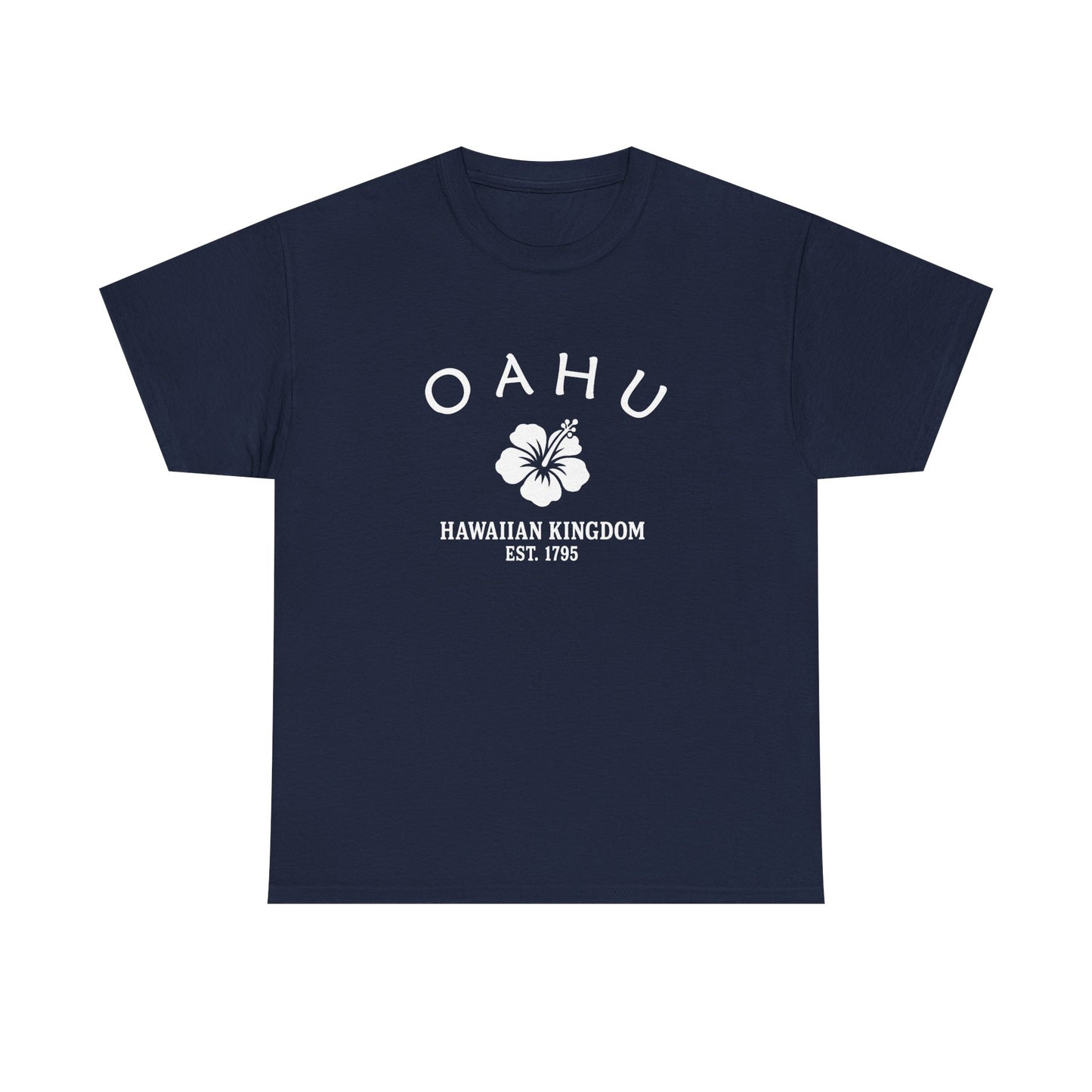 Oahu Hawaii Vintage Retro Unisex Heavy Cotton Tee - White Logo