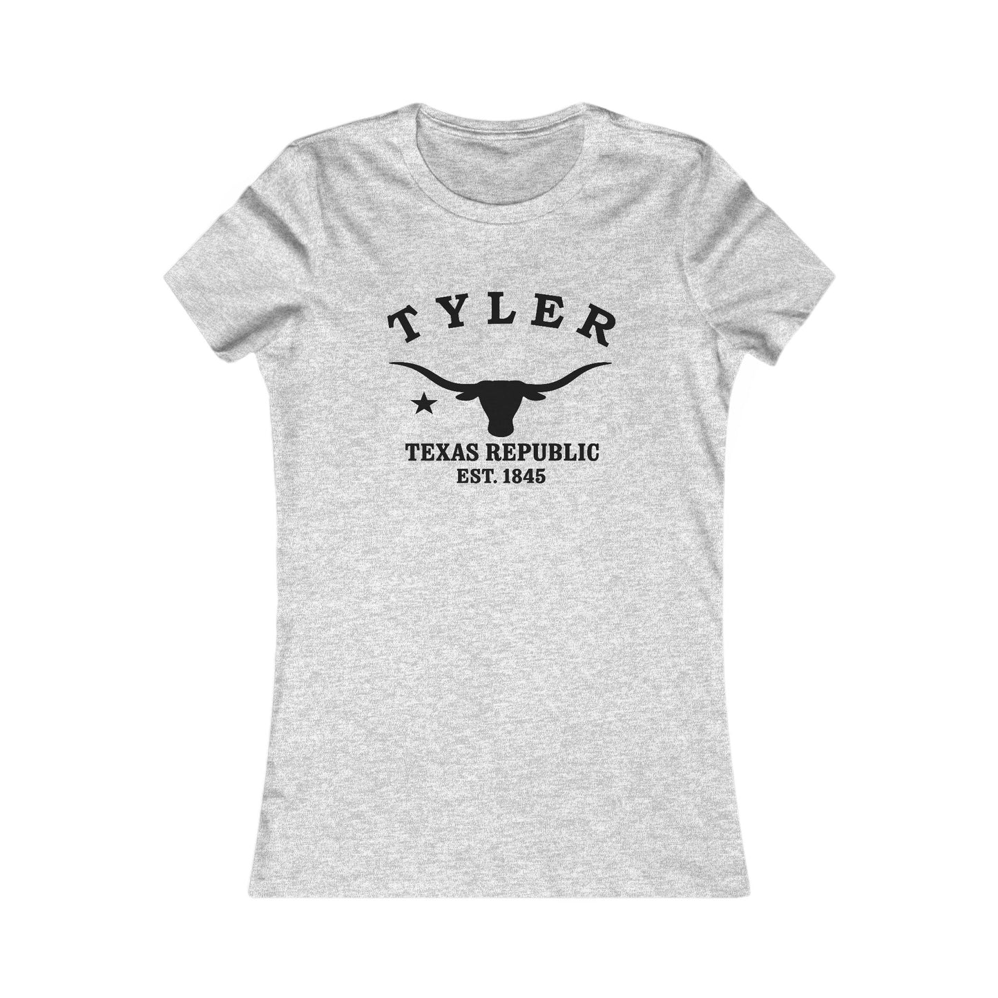 Tyler Texas Vintage Retro Womens Fitted Ringspun Cotton Tee - Black Logo