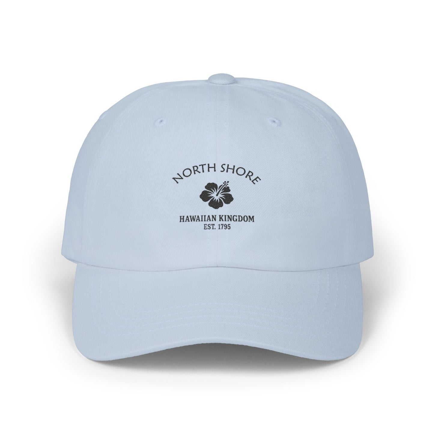 North Shore Hawaii Vintage Retro Embroidered Cotton Cap - Black Logo