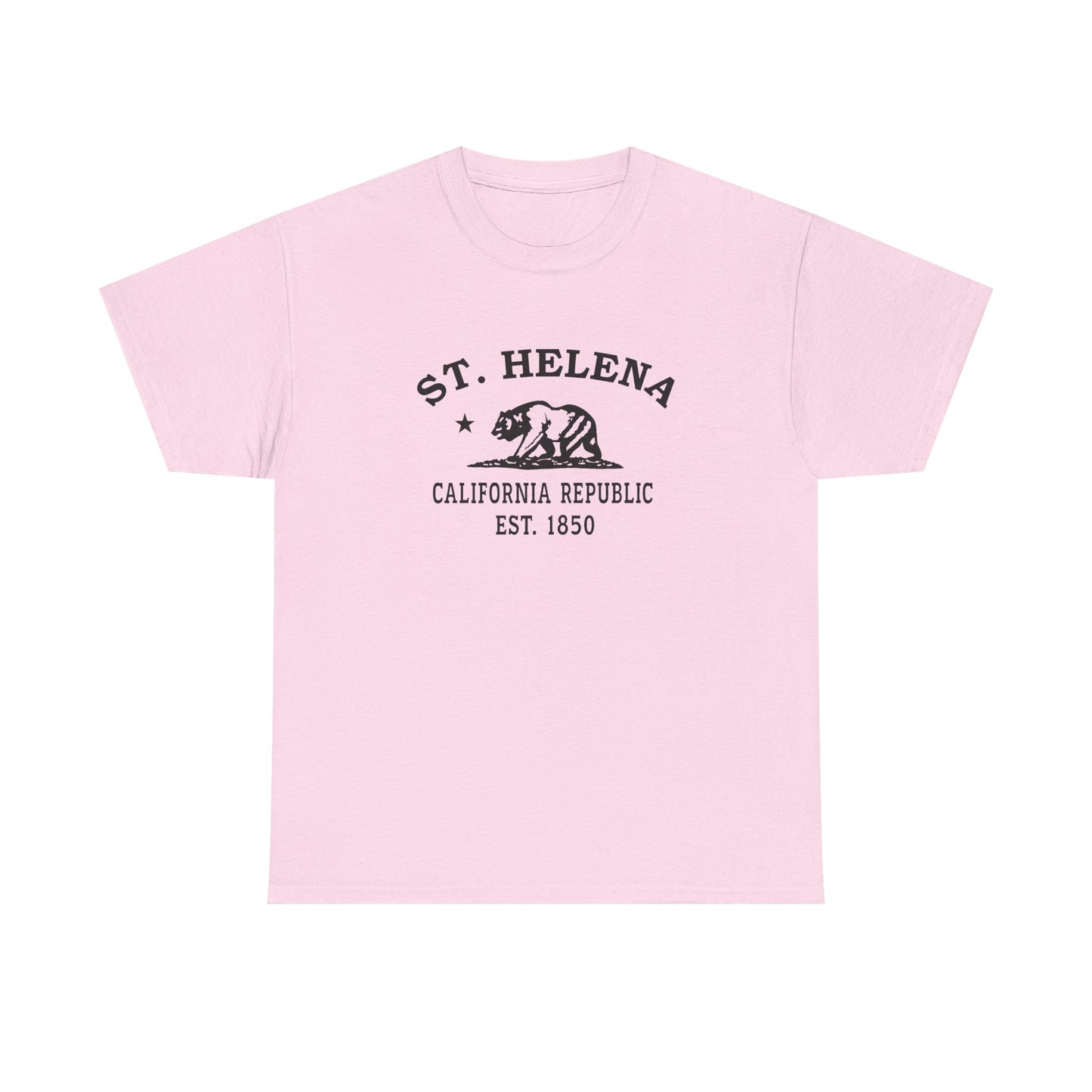 St Helena California Vintage Retro Unisex Heavy Cotton Tee - Black Logo