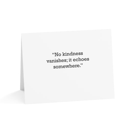 Quote 33 No Kindness Vanishes Vintage Retro Thank You Card Set - Black Logo