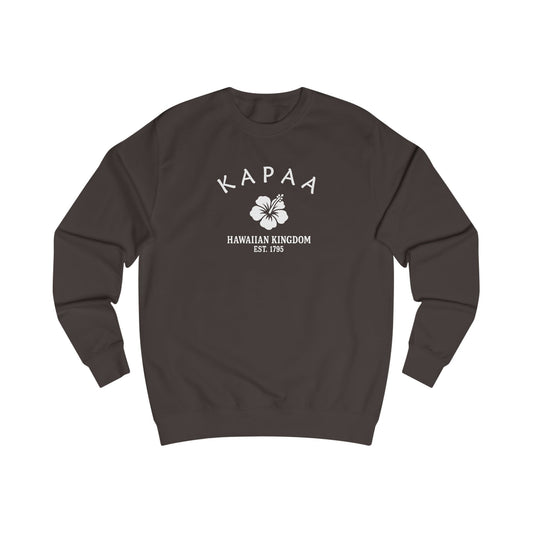Kapaa Hawaii Vintage Retro Premium Crewneck Sweatshirt - White Logo - Bottle Green