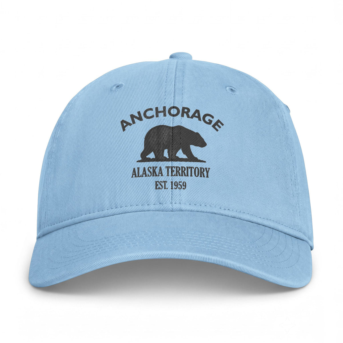 Anchorage Alaska Distressed Cotton Cap - Charcoal Print Logo