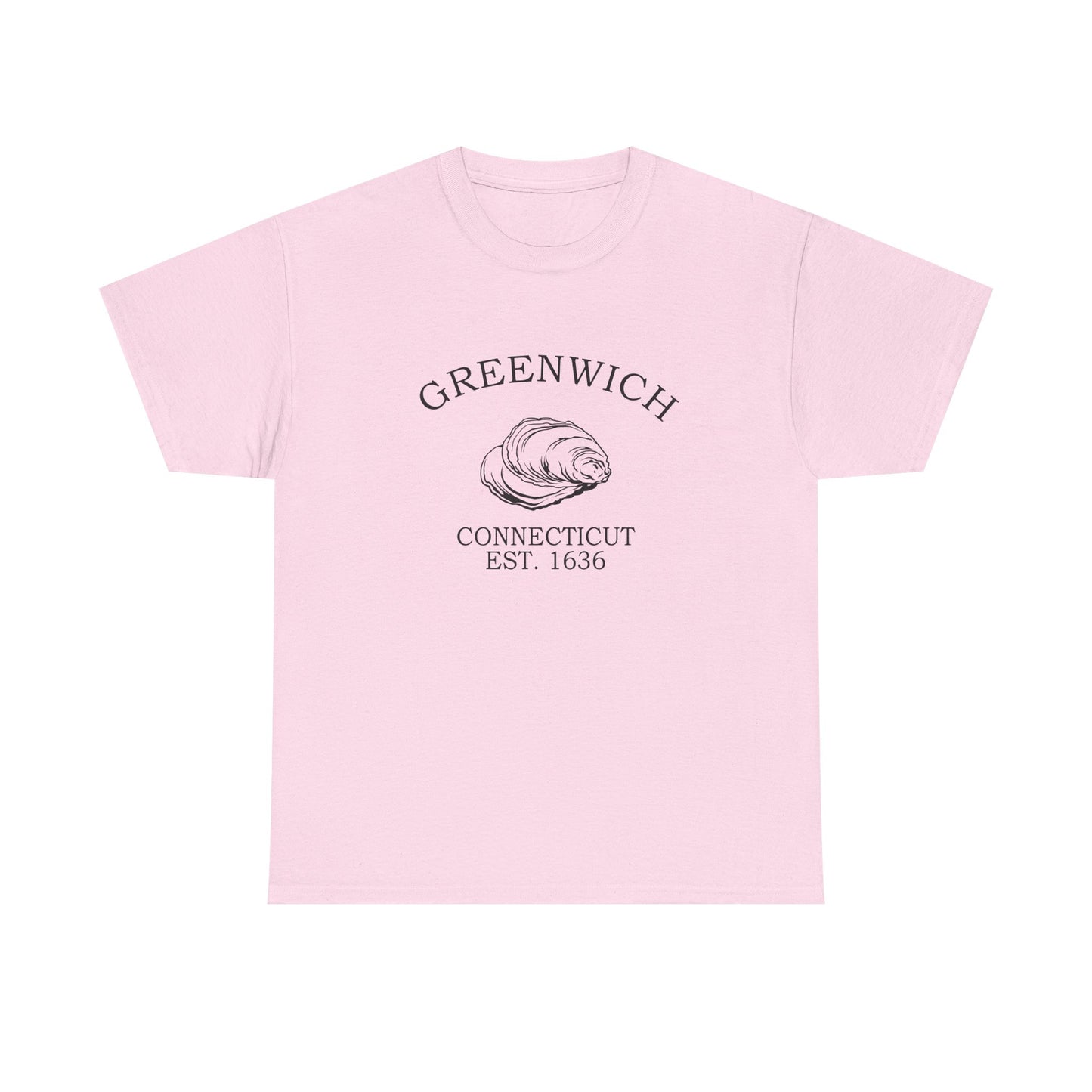 Greenwich Connecticut Vintage Retro Unisex Heavy Cotton Tee - Black Logo