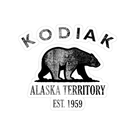 Kodiak Alaska Vintage Retro Vinyl Sticker - Black Logo