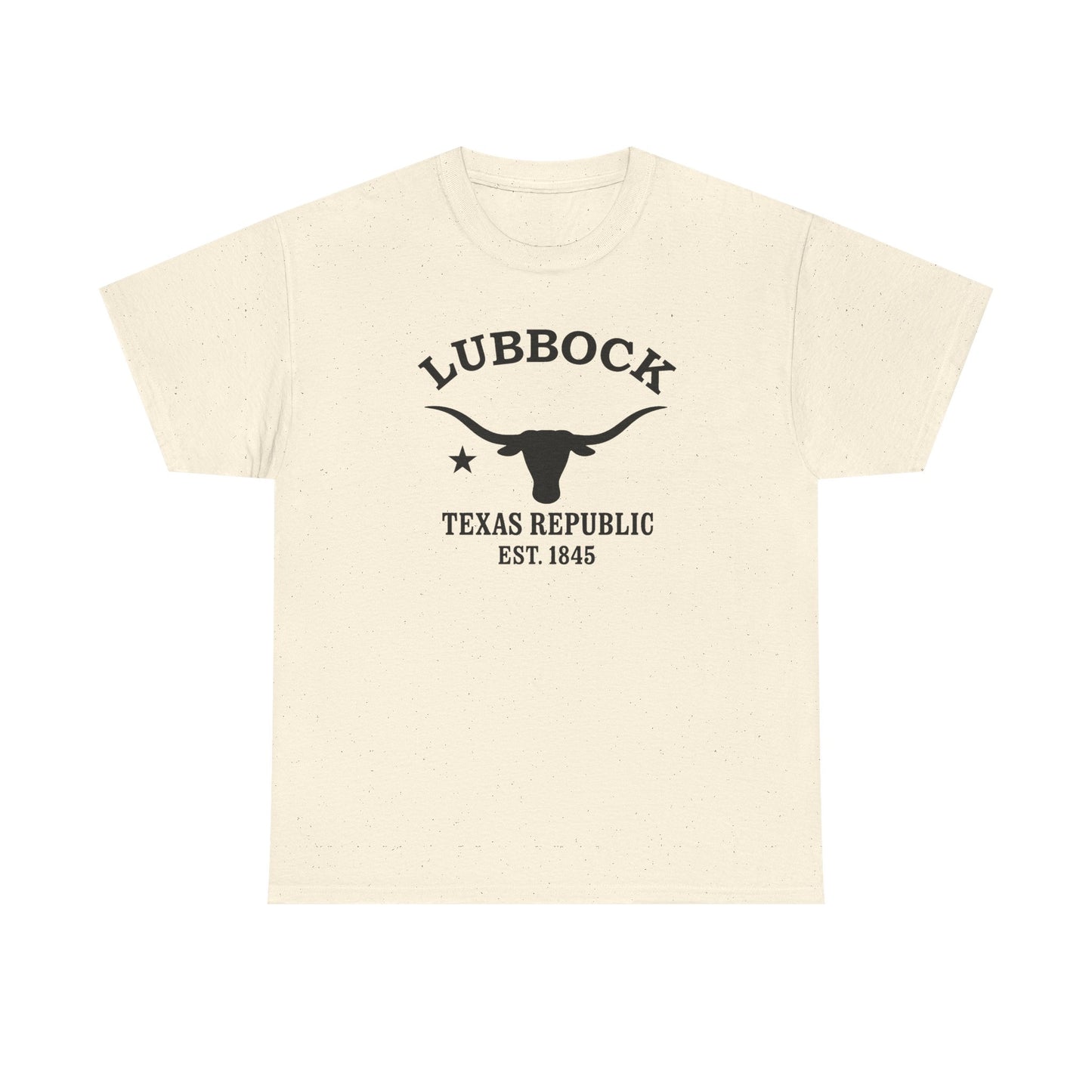Lubbock Texas Vintage Retro Unisex Heavy Cotton Tee - Black Logo