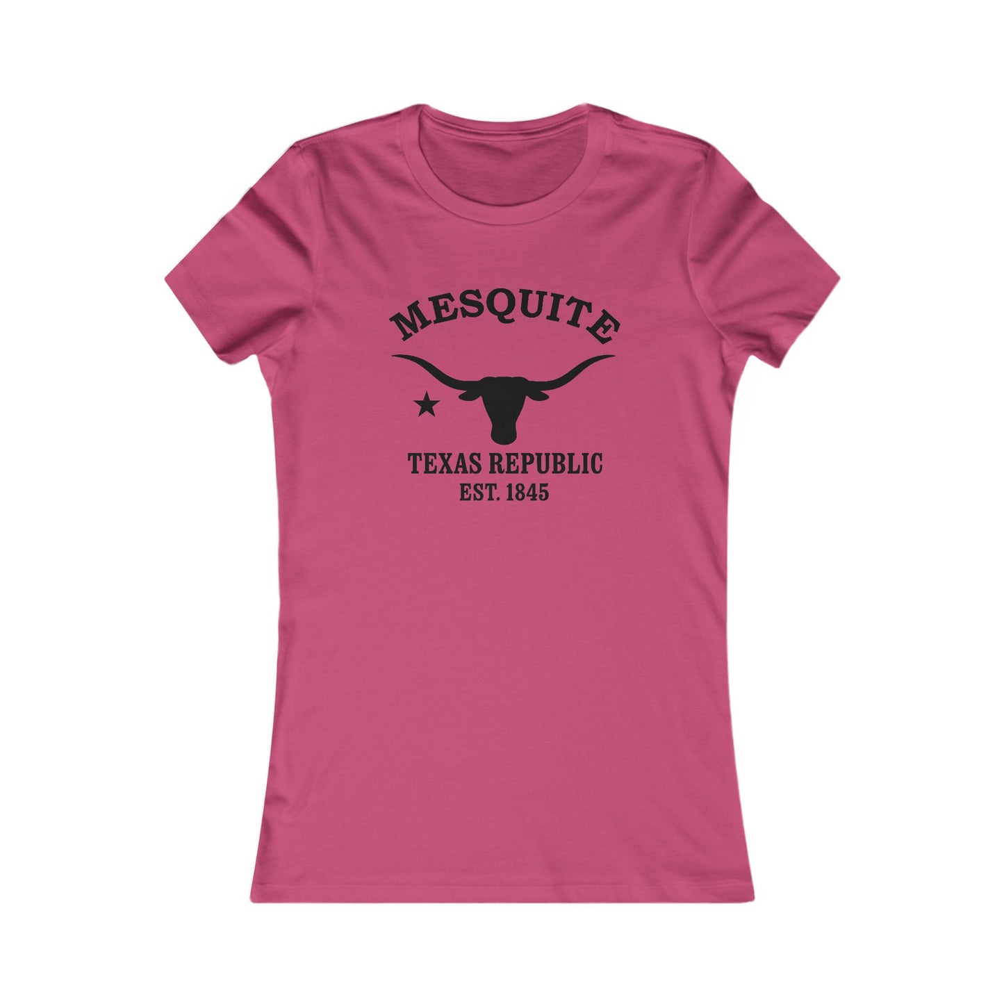 Mesquite Texas Vintage Retro Womens Fitted Ringspun Cotton Tee - Black Logo